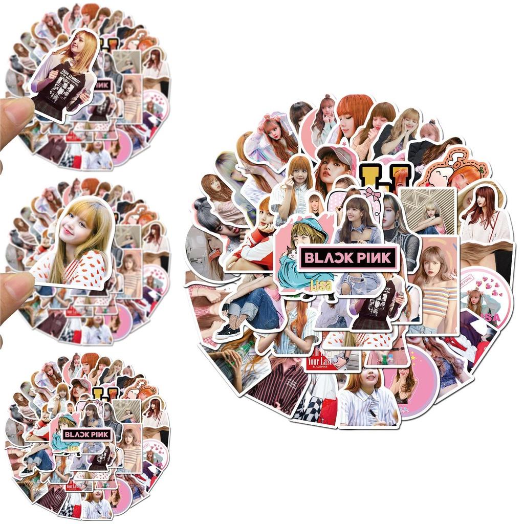 Lebendige 50 Stück Blackpink Lisa Sticker Kollektion für individuelle DIY Dekorationsprojekte