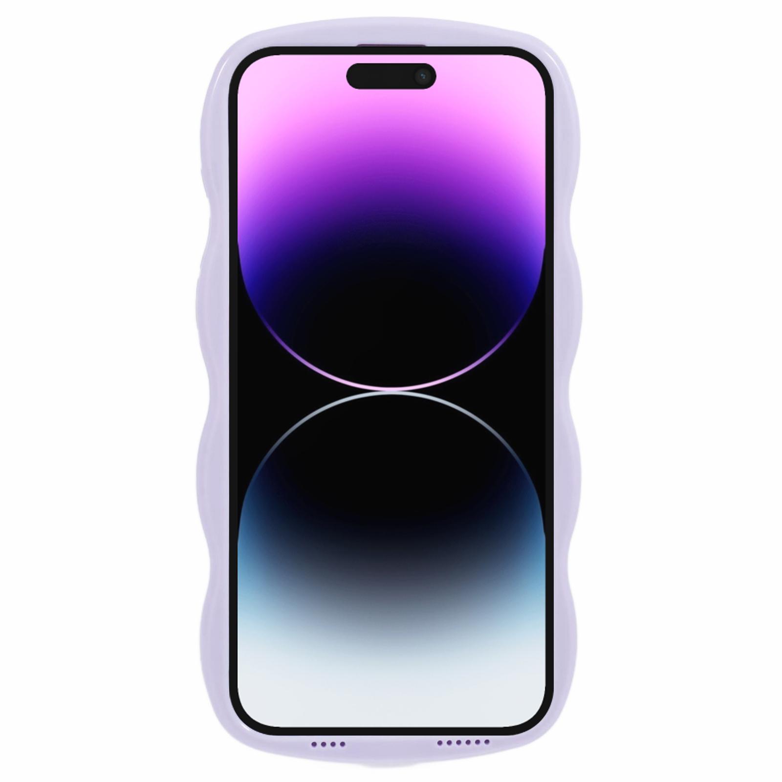 

WT Series for iPhone 14 Pro Max Case Wave Frame Anti-scratch TPU+PC Phone Cover Pink