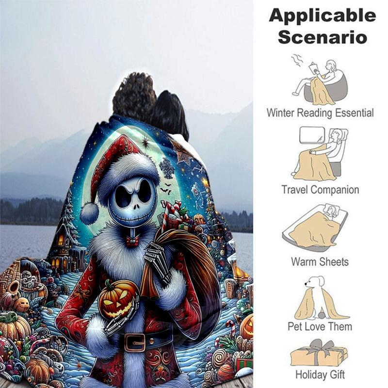 1Pc Nightmare Before Christmas Blanket Soft And Comfortable Casual Warm Camping Travel Christmas Halloween Gift M292145