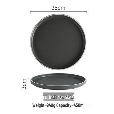ZISIZ Grey Ceramic Dinnerware Set