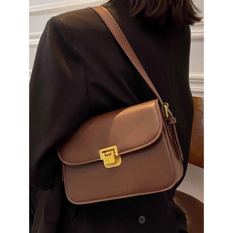 2025 new high-end trend autumn simple retro fashion shoulder women's bag texture crossbody versatile small square bag