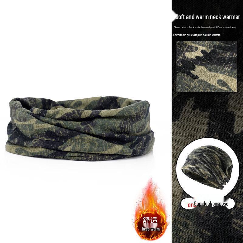 Longzhan 2-in-1 Camouflage Warm Cycling Neck Gaiter & Face Mask Hat