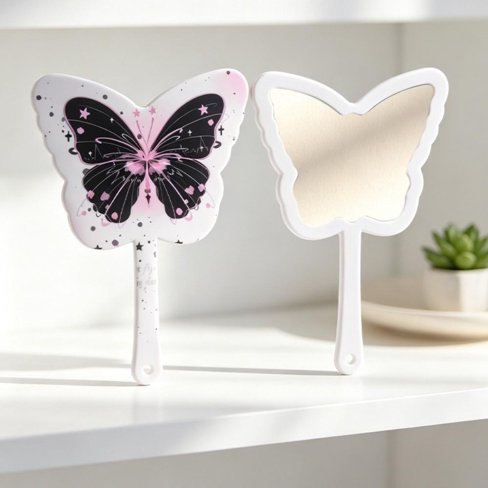 Schmetterlingsform Kosmetikspiegel HD Spiegel Taschenspiegel Tragbar Portbale Schminkspiegel Schreibtischgebrauch