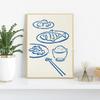 Asian Food Dim Sum Egg Tart Baos Dumplings Posters and Prints Canvas Painting Wall Art Pictures for Kitchen Dining Room Decor
