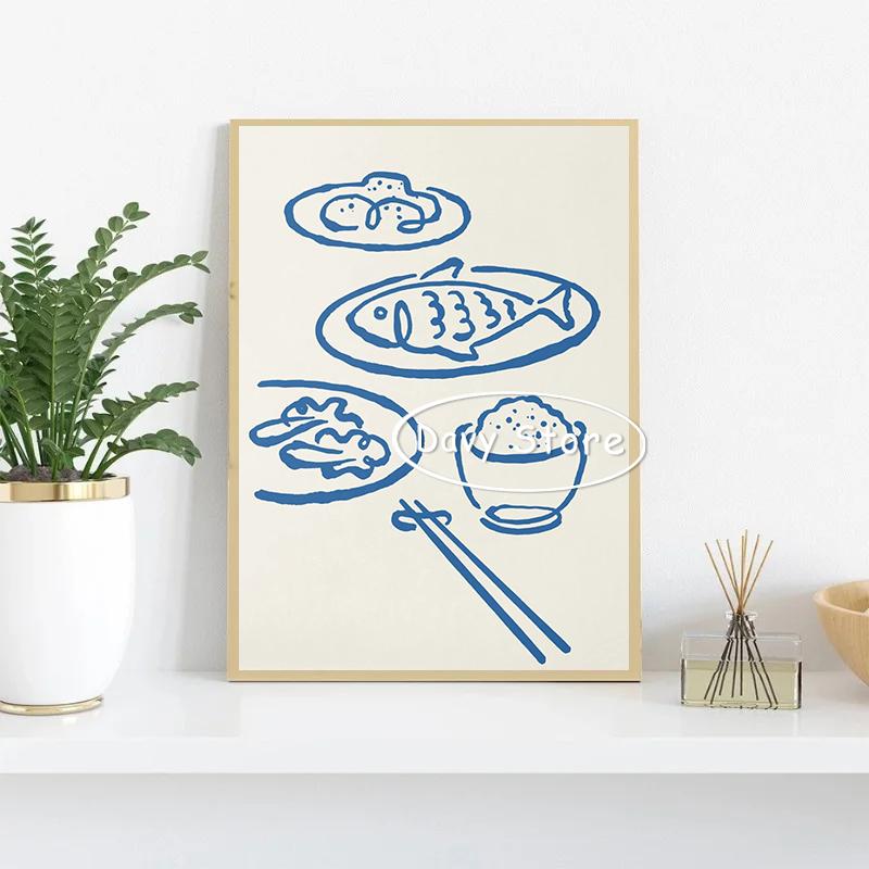 Asian Food Dim Sum Egg Tart Baos Dumplings Posters and Prints Canvas Painting Wall Art Pictures for Kitchen Dining Room Decor