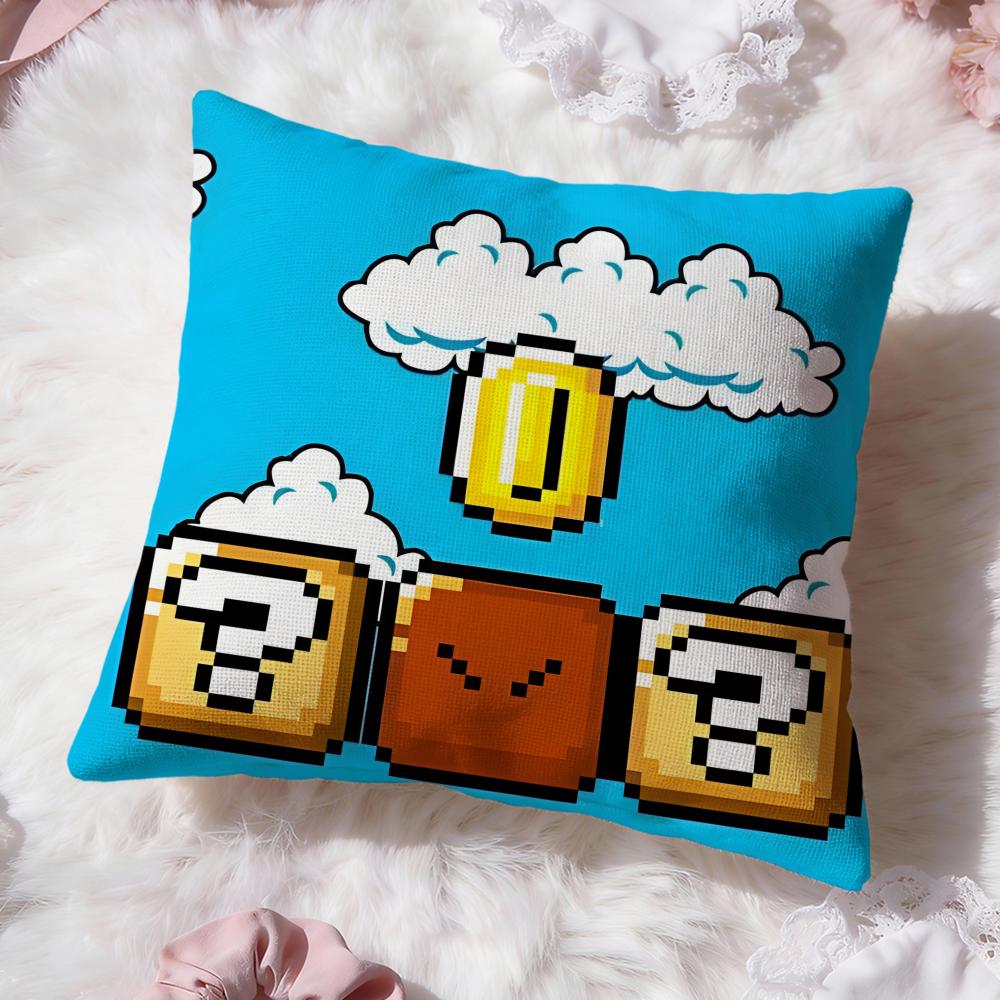 

Super Cute Style MarioS Cushion Cover Premium Comfort Reversible Pillow Cove -Two in One Design for Any Room & Car Interior 30cmx30cm