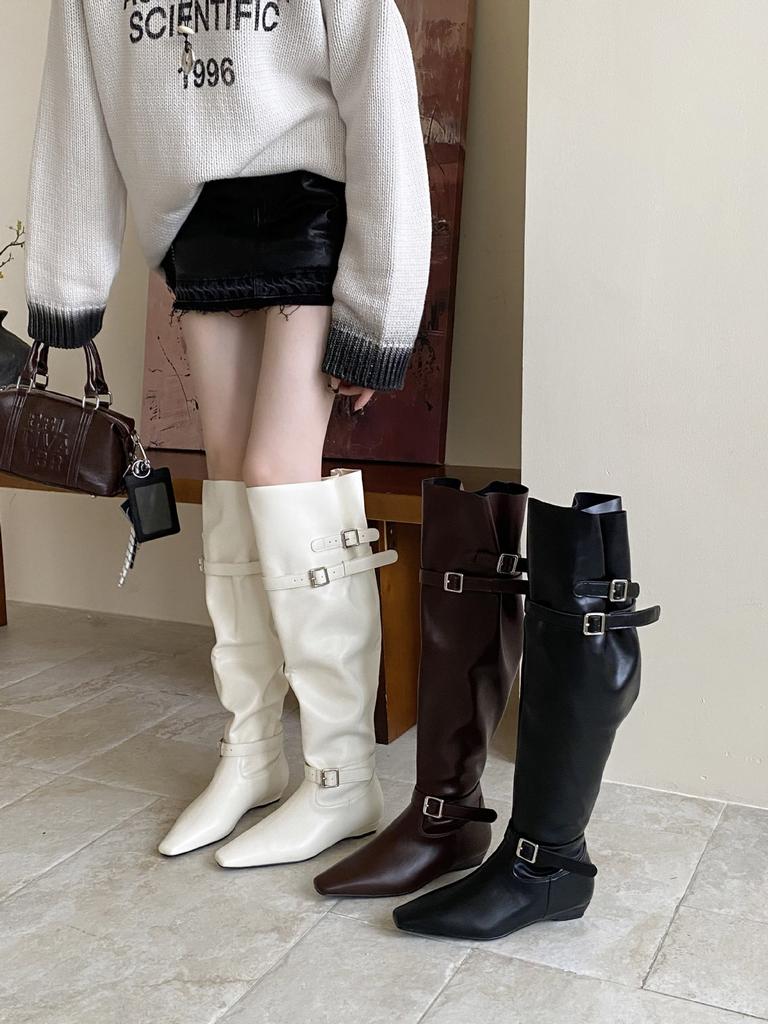 2025 Autumn and Winter New Pointed Thick Heel Short Heel Temperament Thin French Fashion Sexy Beauty Female Internet Celebrity Boots