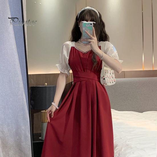 

Модное женское платье с квадратным воротником против пиллинга, соответствующее длинному платью уличной одежды