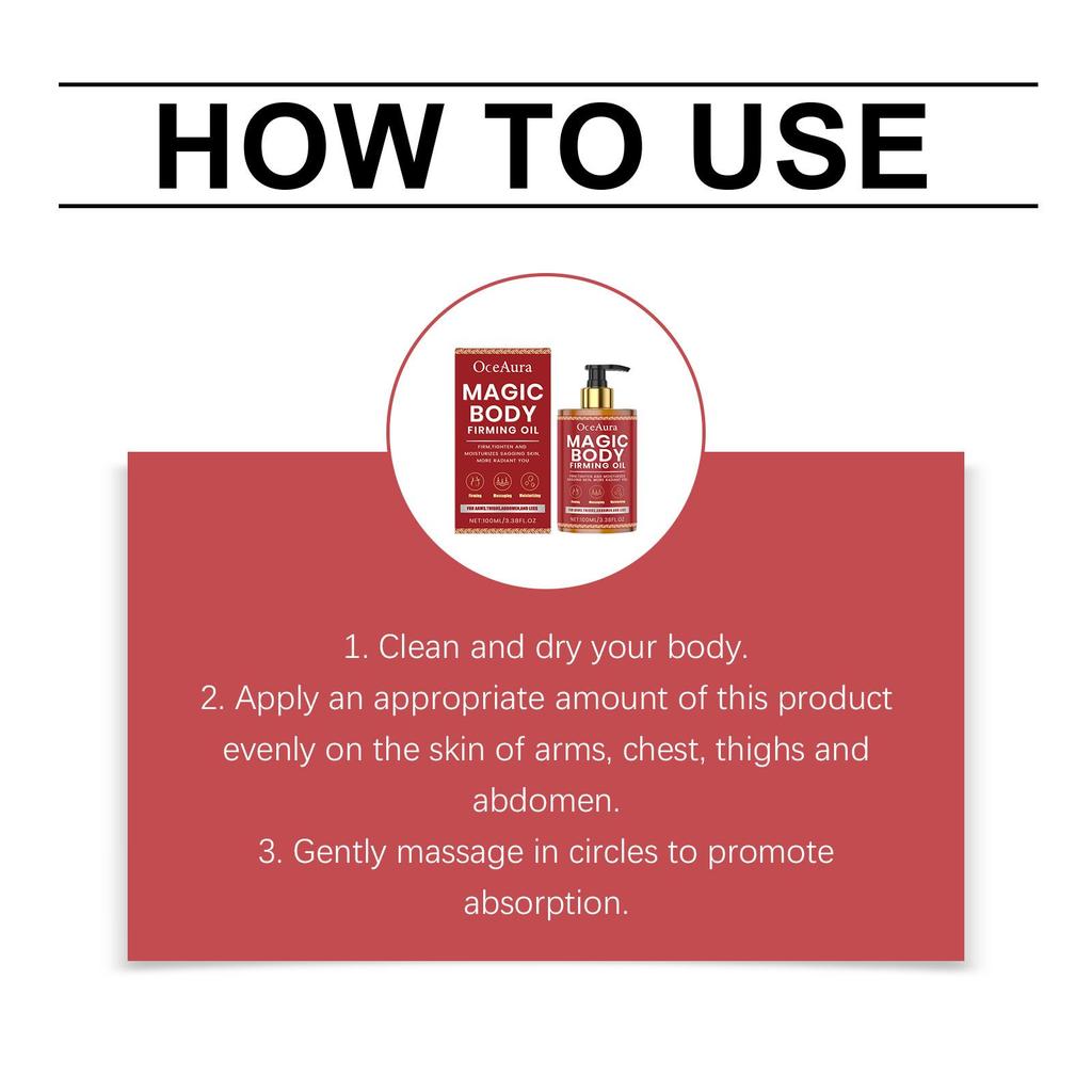 OceAura Body Moisturize Oil Firm Skin Improve Relaxation Reduce Fine Lines Relieve Stress Deep Hydrate Wh-iten Skin Massage Oil