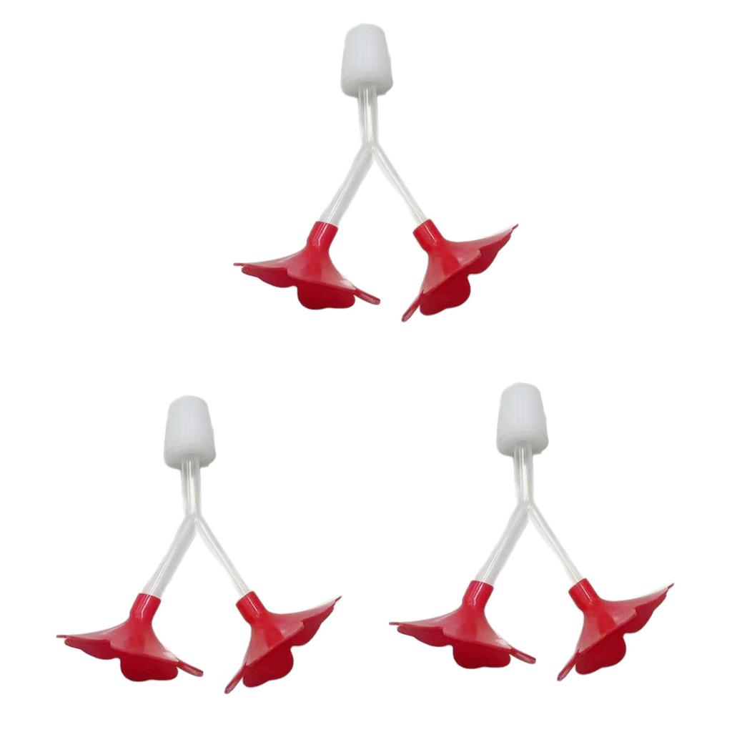 Packung mit 3 Y-förmigen Kolibrifutterspendern, Kunststoff-Blumenfutterauslass für den Außengarten, Vogeltränke, zieht Wildvögel an