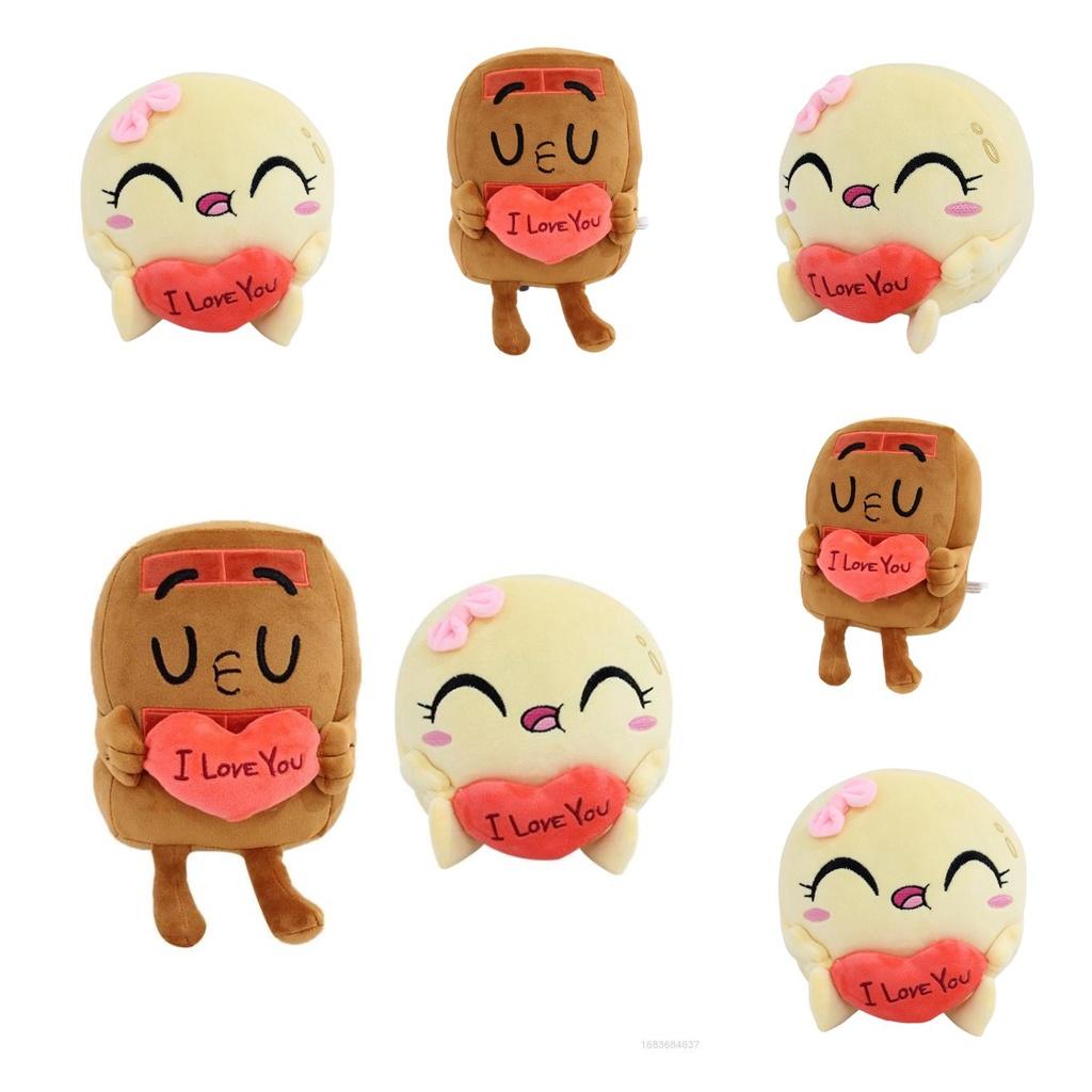Choco And Pancake Plush Adorable Cartoon Characters In Crystal Super Soft Material