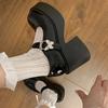 Fashion Ladies Pumps Japanese Style Lolita Chunky Heels Gothic Block Heel Platform Round Toe with Medium Mary Jane Women's Shoes Korean
