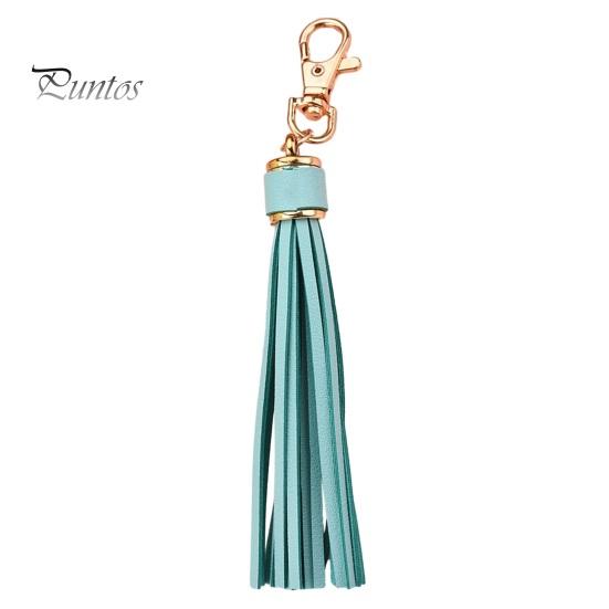 Dusk nøkkelring anheng imitert skinn ensfarget hummer klips frynser rustfri lett bærbar DIY nøkkelring skolesekk dekorasjonsanheng