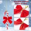 Glitter Christmas Tree Decorations Bowknot Design Hanging Decorations  New Year Celebration