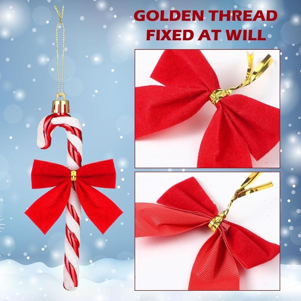 Glitter Christmas Tree Decorations Bowknot Design Hanging Decorations New Year Celebration