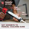 Electric Caulking Gun 10oz/300ml 4-Speeds Caulk Adhesive Gun Silicone Gun with LED Light for Milwaukee 18V Battery (No Battery)