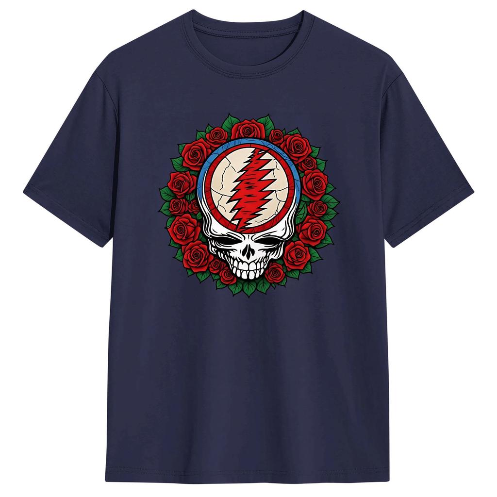 Gratefuls Deads Earthquake Stealie and Roses T Shirt Beach  Vintage TShirts 100 Cotton Hip Hop Tshirt For Unisex Pattern Tops