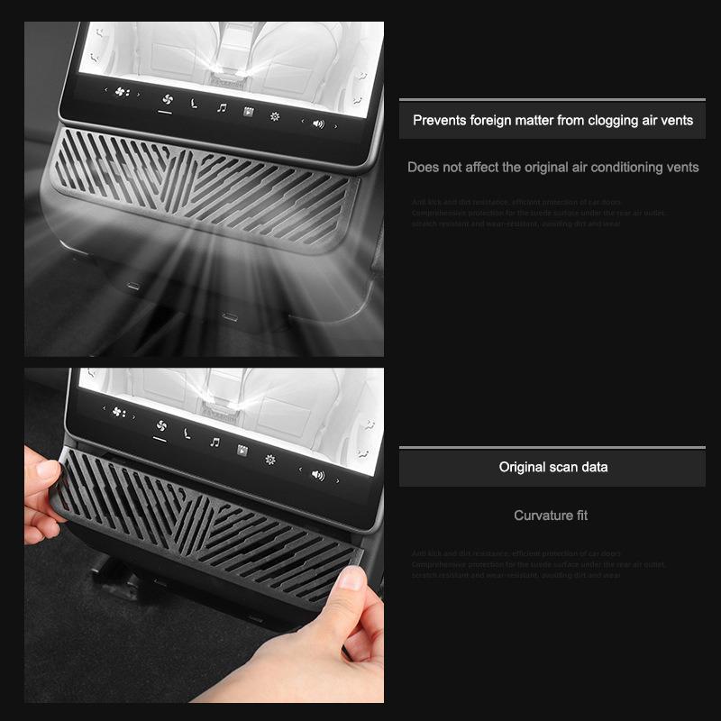 For Tesla Model Y Juniper Rear Air Vent Cover Model 3 Highland D Armrest Box Back Conditioner Outlet Filter Grille Protector Cover