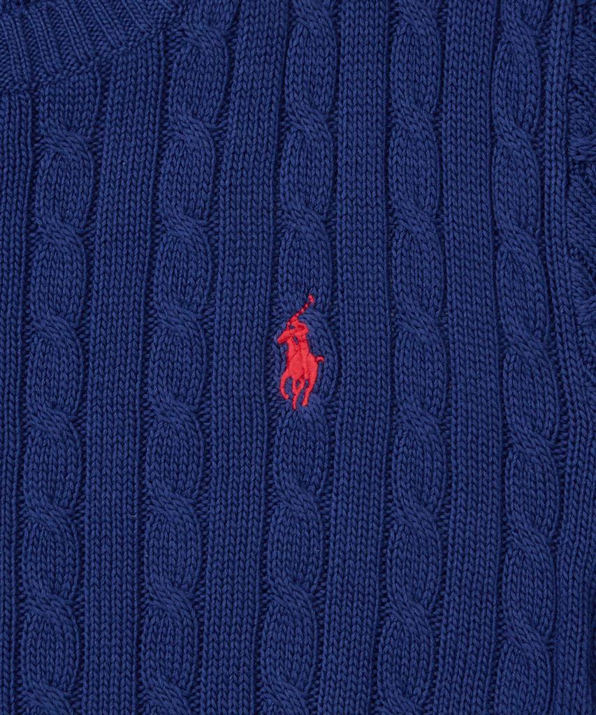 POLO RALPH LAUREN [W] Cable Knit Cotton Short Sleeve Sweater - Blue