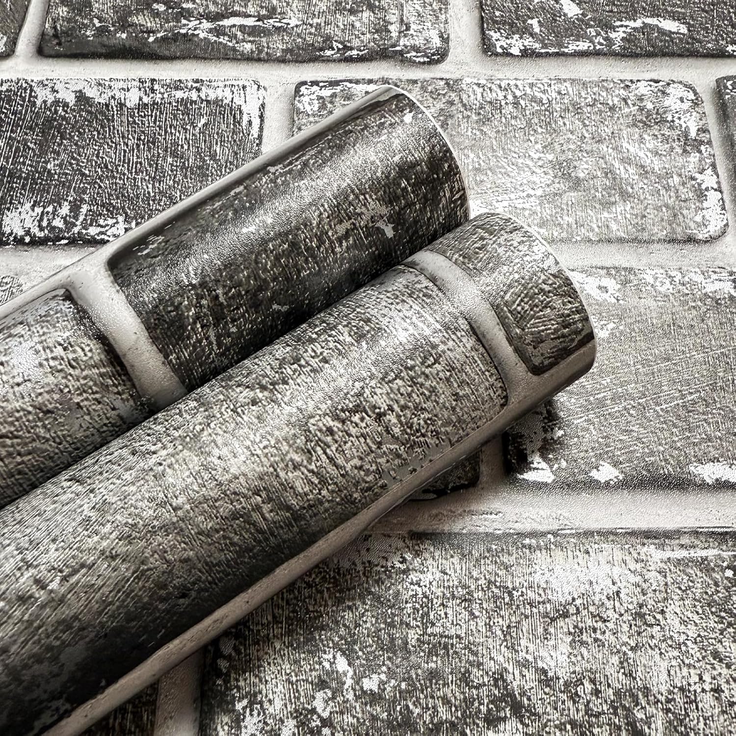 

Серый кирпич Самоклеящиеся обои Съемные Винтажные Обои Peel and Stick Подходят для арендаторов Текстурированная контактная бумага под кирпич 1mx44cm(39.3x17.3in)