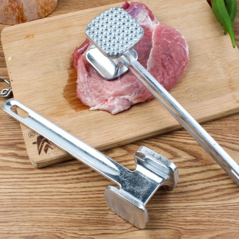 Meat Tenderizer Hammer 19cm Household Aluminum Alloy Steak Metal Mallet Kitchen Tool Heavy Duty Durable Double-Sided Tenderizer