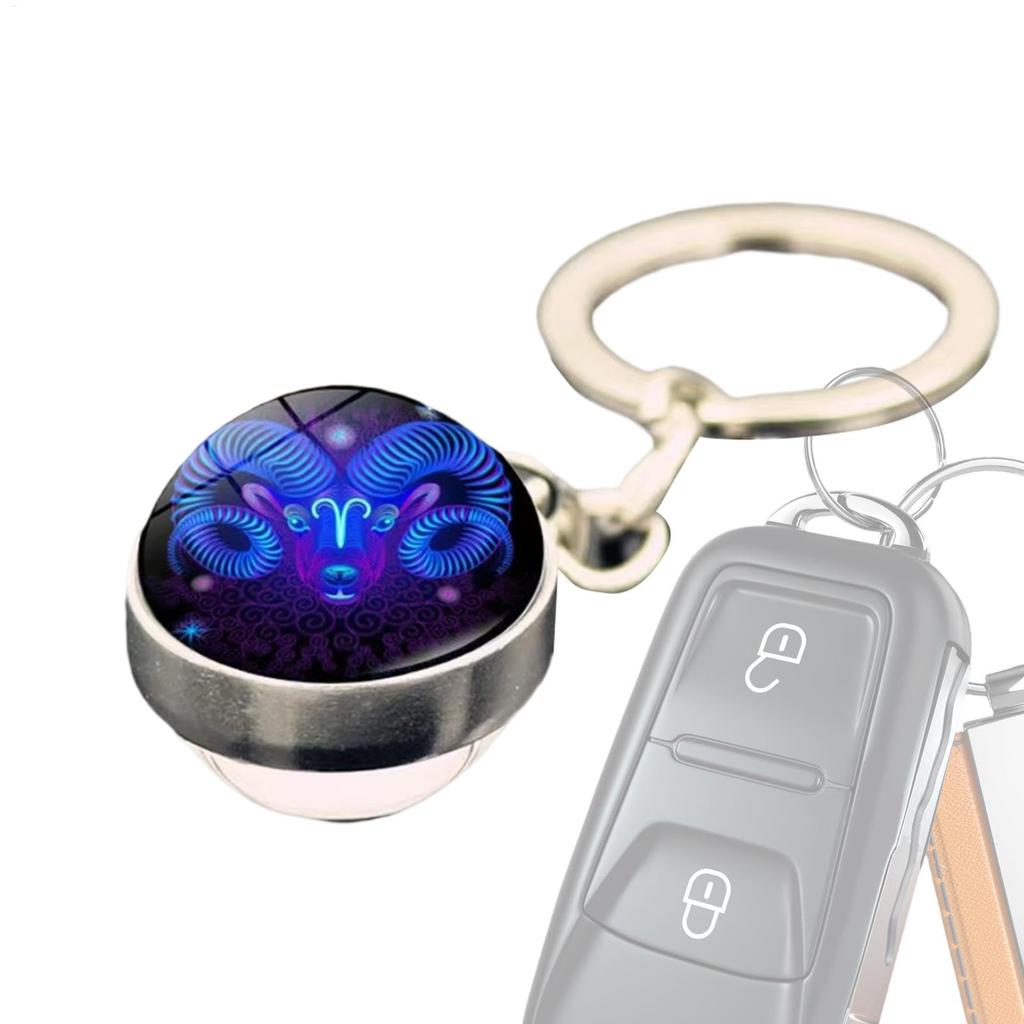 Horoscope Keychain | Fashion Zodiac Backpack Accessories | Glow in the Dark Decorative Pendant