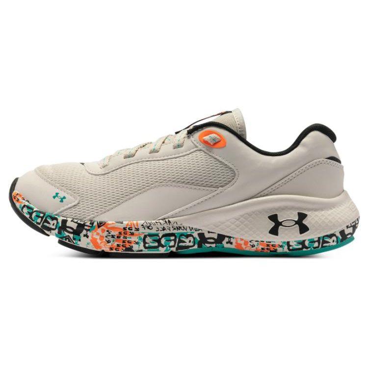 Under Armour UA Charged Comfortable Lightweight Fabric Leather Low Top Casual Running Shoes Women Sneaker White 3027033-100
