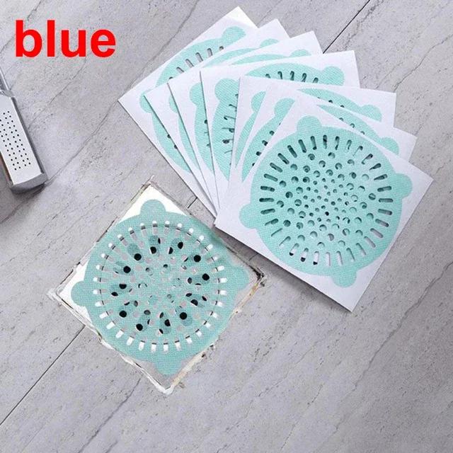 Disposable Bathroom and Kitchen Supplies: 10pcs Anti - Blocking Sewer Outfall Sink Drain Hair Strainer Stopper Filter Sticker