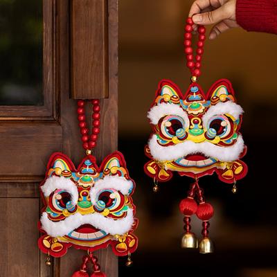 2pcs Chinese New Year Celebratory Hanging Ornament Velvety Cotton for Festival Homes Decoration Simple Installation 55KF
