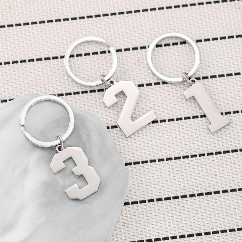 Creative and Unique New Digital Stainless Steel Key Ring Charms – Minimalist Digital Keyrings