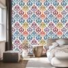 Baroque Damask Wallpaper Blue and Light Gray 50x1000