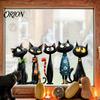 Durable Pvc Sticker Sheets Halloween Cartoon Black Cat Static Sticker, PVC Window Decorative Funny Animal Art Decal, Waterproof Glass Clings