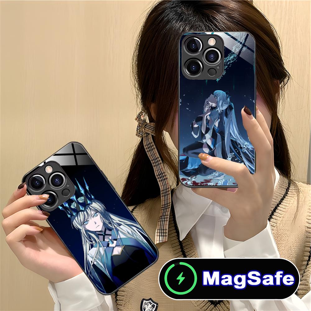 Anime FGO Morgan Phone Case for iPhone 17 16 15 14 13 12 11 Air Pro Max Plus Mini MagSafe Glass Colorful Cover Cover Smartphone