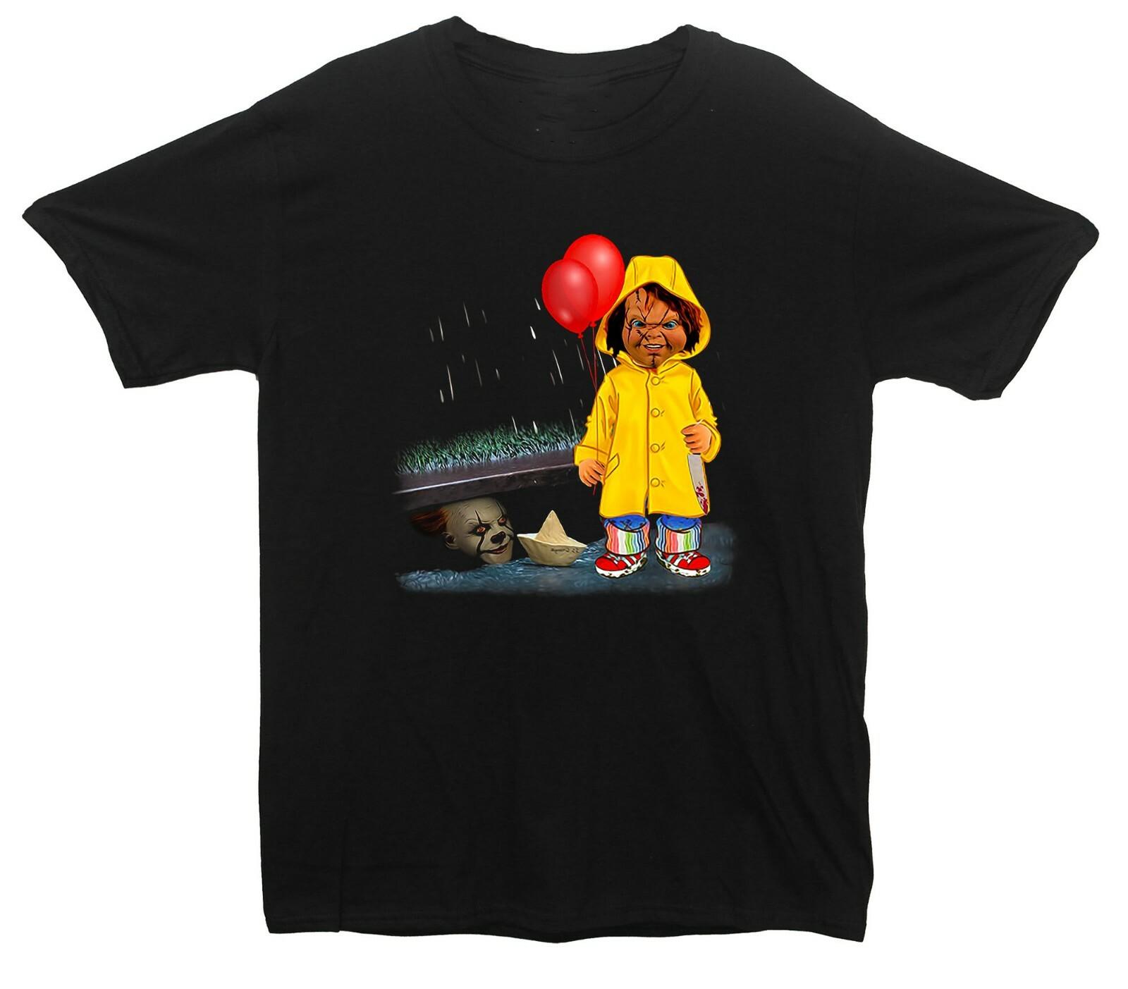 

IT Mask & Chuckie Horror Halloween Printed T-Shirt (IT & Chuckie Inspired) 5XL різнокольоровий