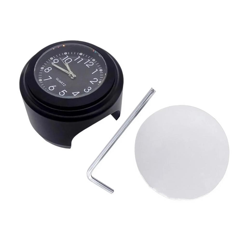 Motorcycle Waterproof Quartz Clock 7/8 Inch Chrome Handlebar Mount Luminous Watch Aluminum Bike Speedometer