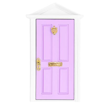 Mini Wooden Door Bright Color Vivid Details Smoother Edge Dollhouse Miniature Fairy Door For 1:12 Doll House GiftsMint