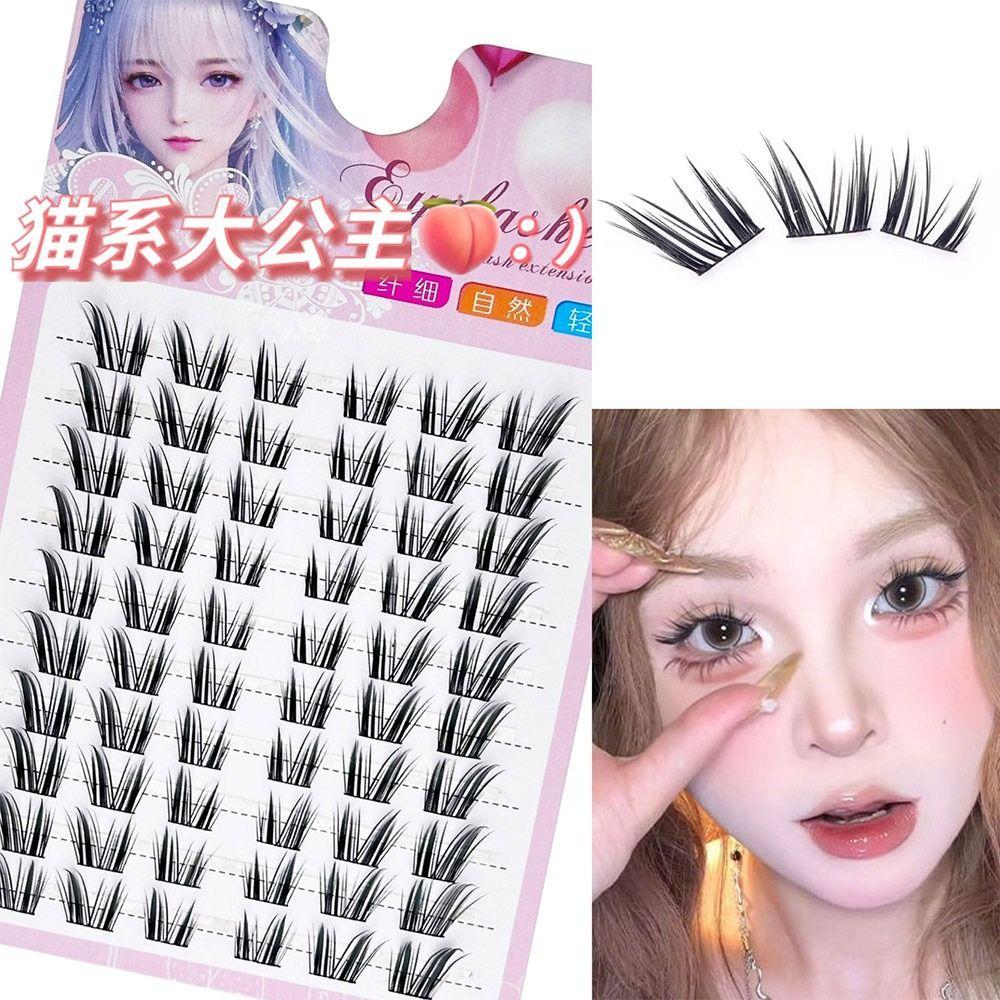 

Cat Eye Fairy Lash Clusters Spiky Anime Lashes 12mm Manga False Eyelashes