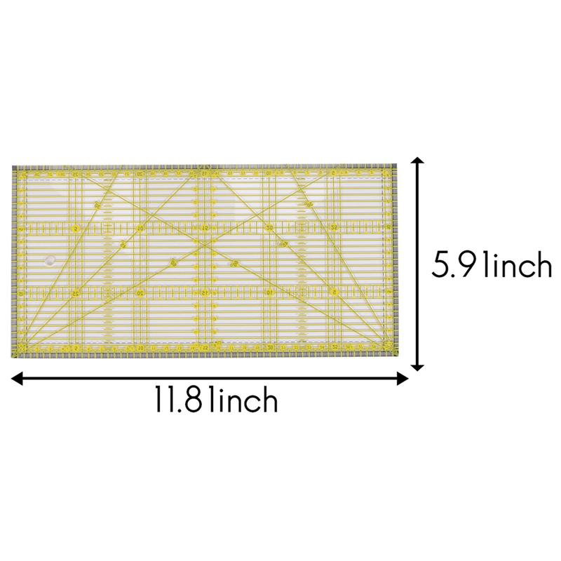 3X Cutting Ruler Multi-Purpose Patchwork Cloth Quilt Ruler Diy Garment Design Drawing Cutting Craft Ruler 30 X 15Cm