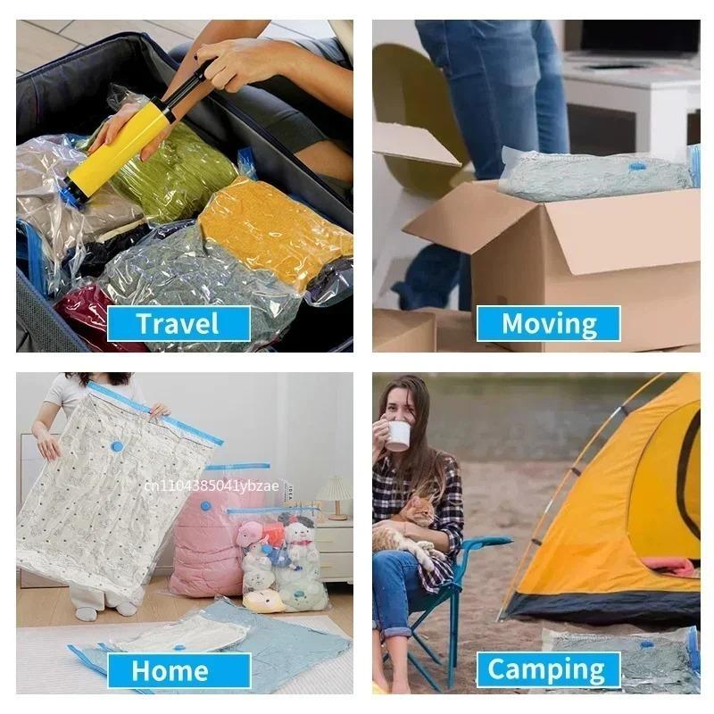 1-10pcs Thickened Vacuum Compression Bag,Transparent Quilt Vacuum Bags, Storage Bags, Household Clothing Storage and Sorting Bag