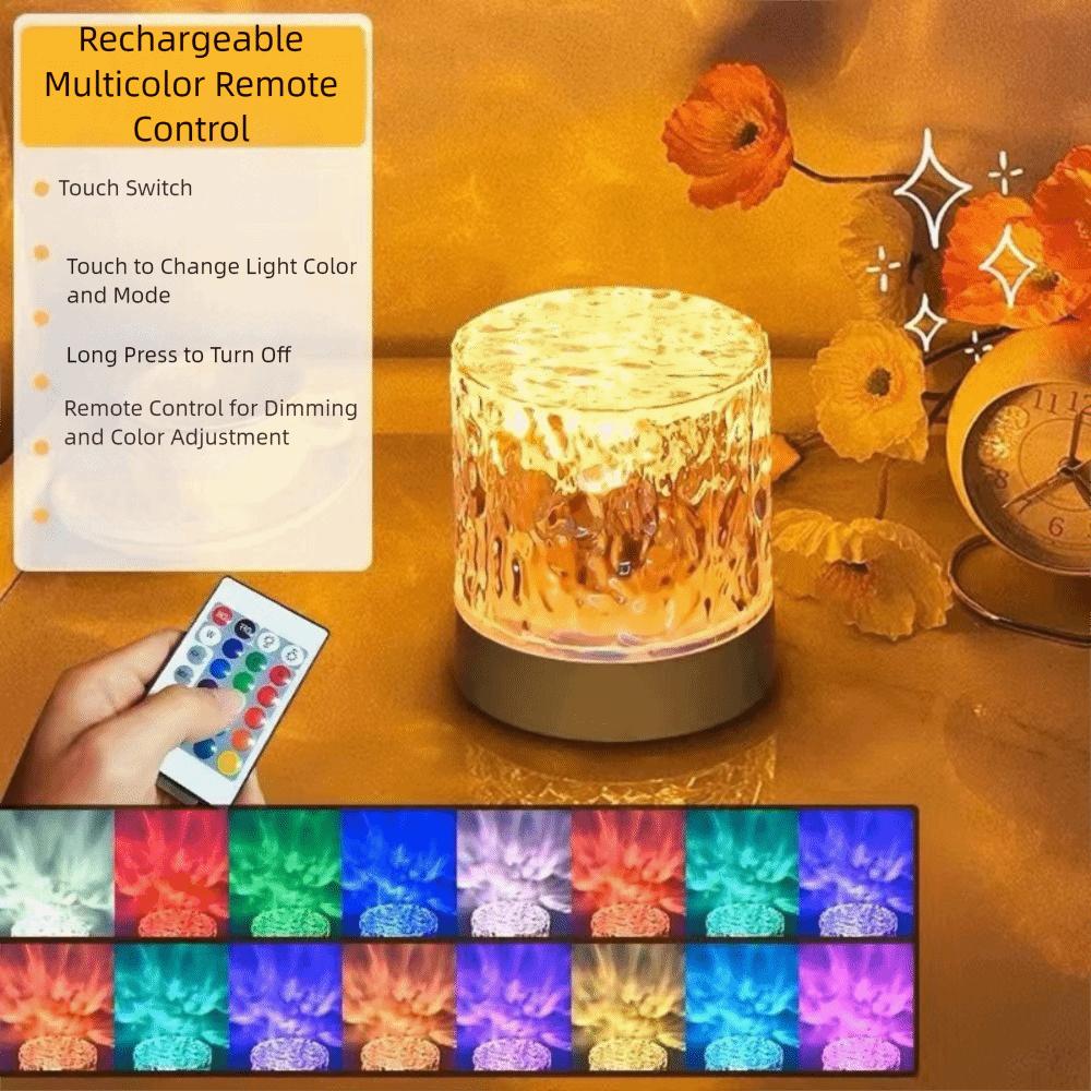 16 Colors Water Ripples Lights USB Rotating Water Wave Lamp  Bedside Table