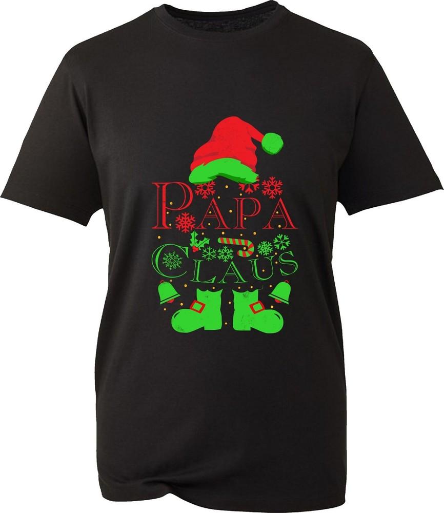 Papa Claus Christmas Tshirt Fathers Day Xmas Daddy Grandpa Santa Spoof Tee Top