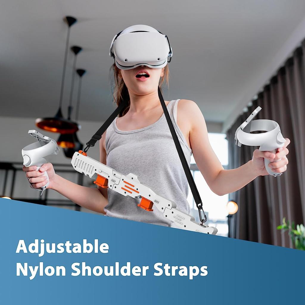 Verbessertes VR-Shooter-Spielerlebnis VR-Controller-Schaft für Meta Quest 2 & 3 VR-Zubehör Geschenk für Weihnachten/Geburtstag
