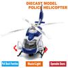 Elicottero Diecast 1/32 Polizia, Elicottero Comando Sicurezza Pubblica, Modello Aereo in Scala, Giocattoli per Bambini Regalo con Funzione a Retrocazione/voce/luce