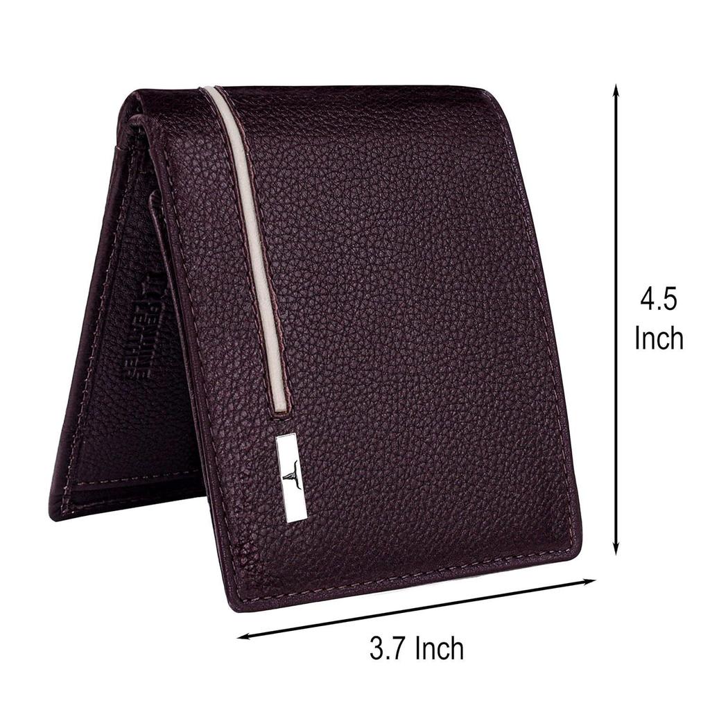 Portofel din piele maro nisip pentru bărbați