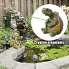 Turtle Statues For Garden Fishing Turtle Resin Sculpture For Outdoor Miniature Animal Tortoise Statue For Yard Backyard Garden