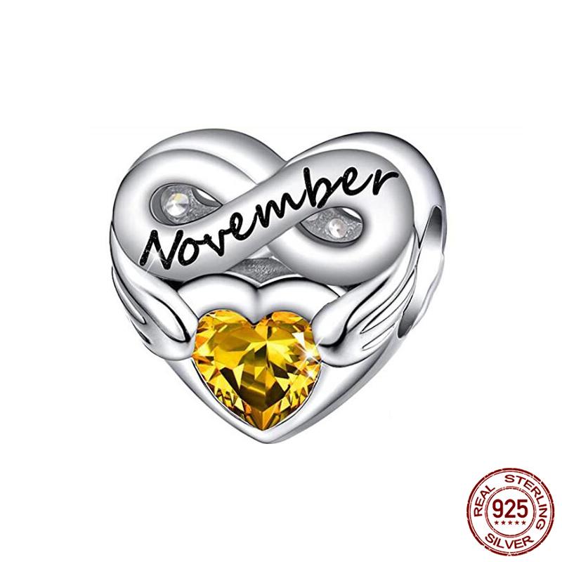 Charm Bead Charms Copper Fits Authentic 3mm Womens Bracelets Month Birthstone Charm Bead Charms Set Pendant Do It Yourself Fine Jewellery Gift