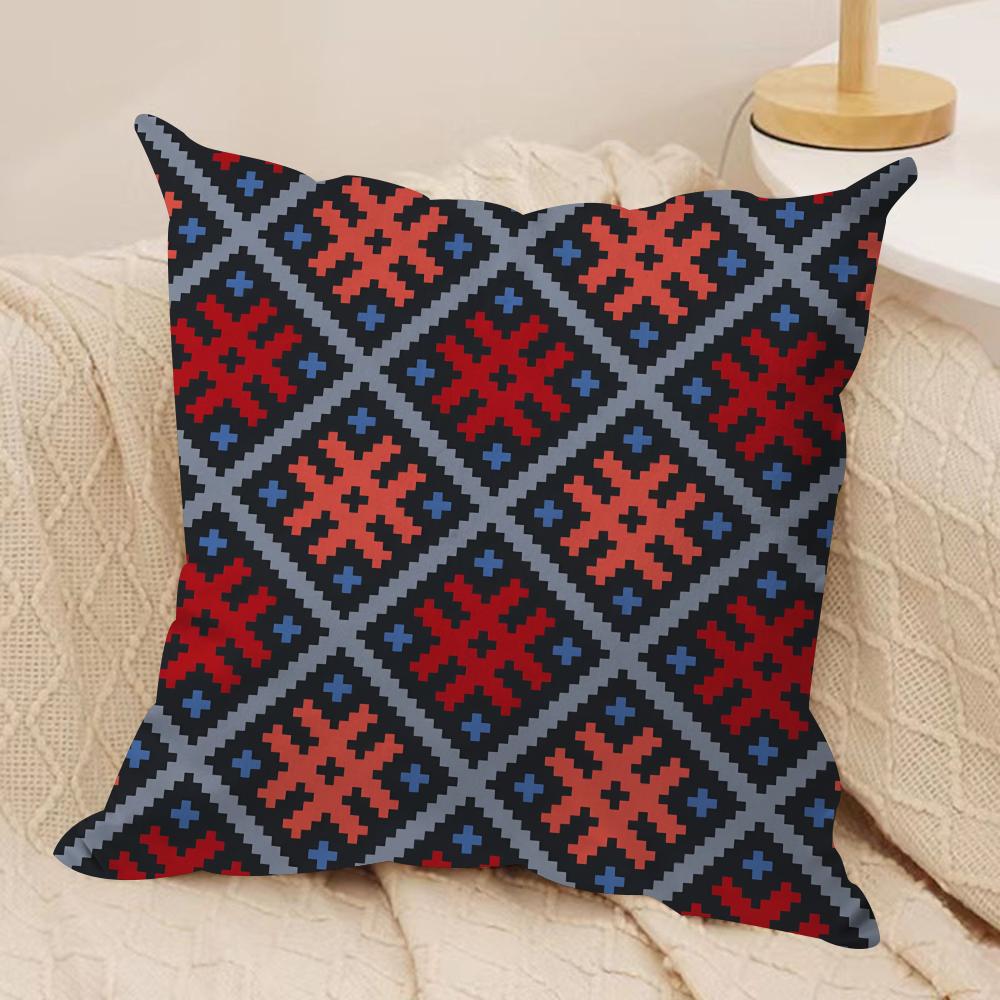 Z Imazighen Kabyle Jewelry Cushion Cover Silky Short Plush Invisible Zipper Dustproof Sofa Pillow Case for Home Decor