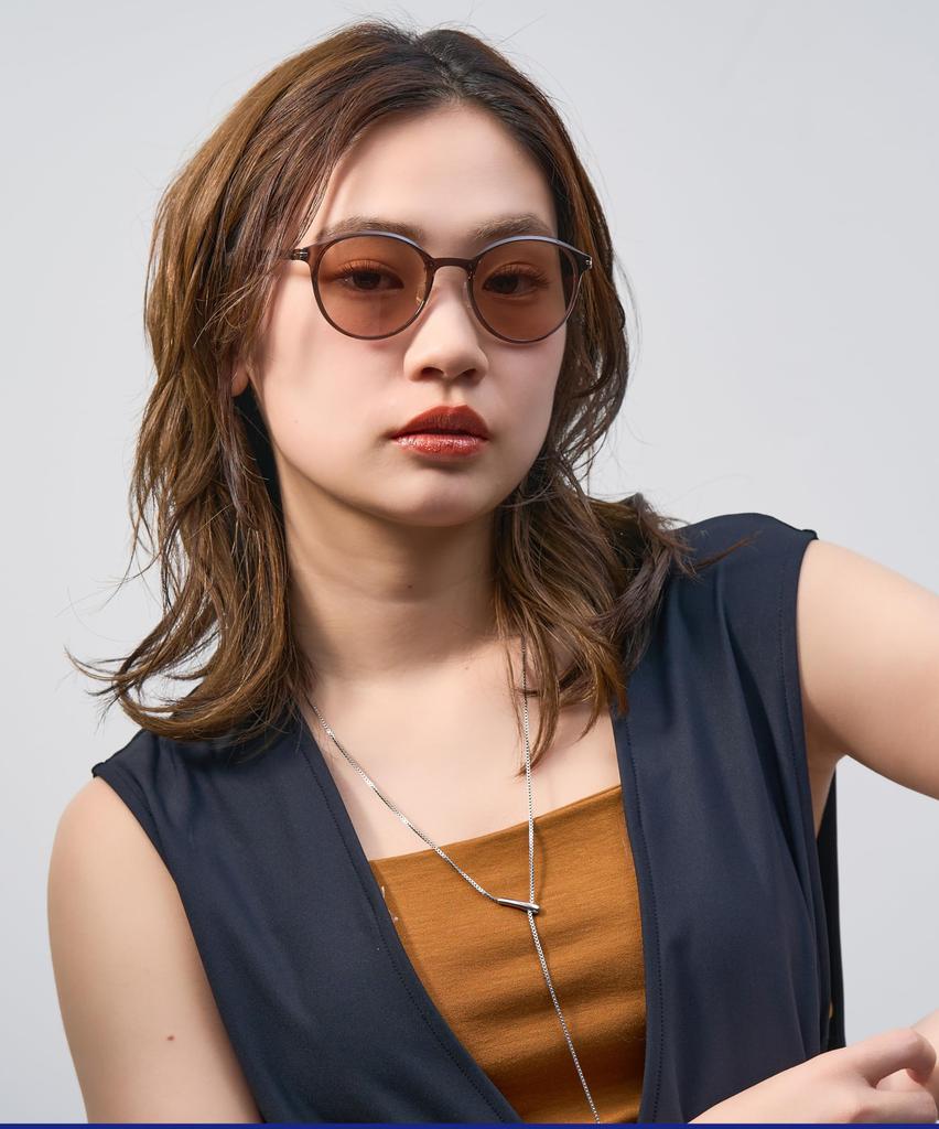 [Zoff] Boston-style Sunglasses (Brown (Clear)) UNITED ARROWS SUNGLASSES  United Arrows Unisex UV Protection Stylish Women's Men's [ZJ241G0142A1