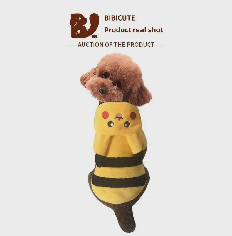 Universal Pikachu Pet Winter Outfit: Small Dog & Cat Warm Costume