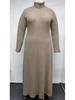 Middle Eastern Style Plus Size Long Sleeve High Neck Slim Fit Elegant Home Dress